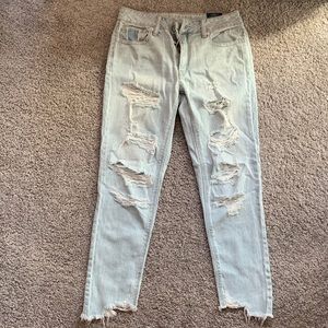 American eagle white wash ripped jeans size 0 NWT